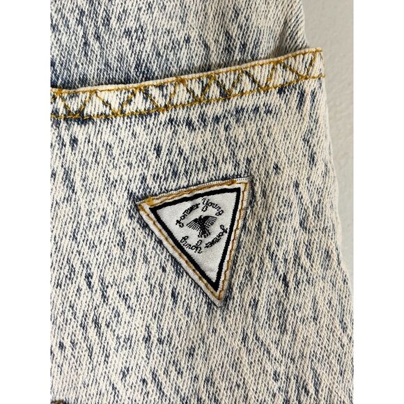 Retro Acid Wash Polka Dot Denim Shorts 19 Pastel Jean Patchwork 80s Eclectic 90s - Picture 8 of 16